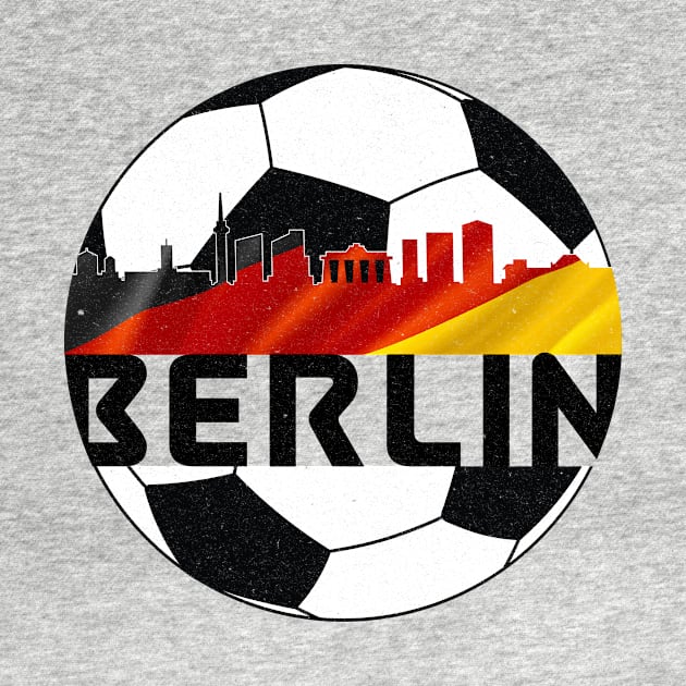 Berlin Germany Euro 2024 football—Black text by Rocky Ro Designs